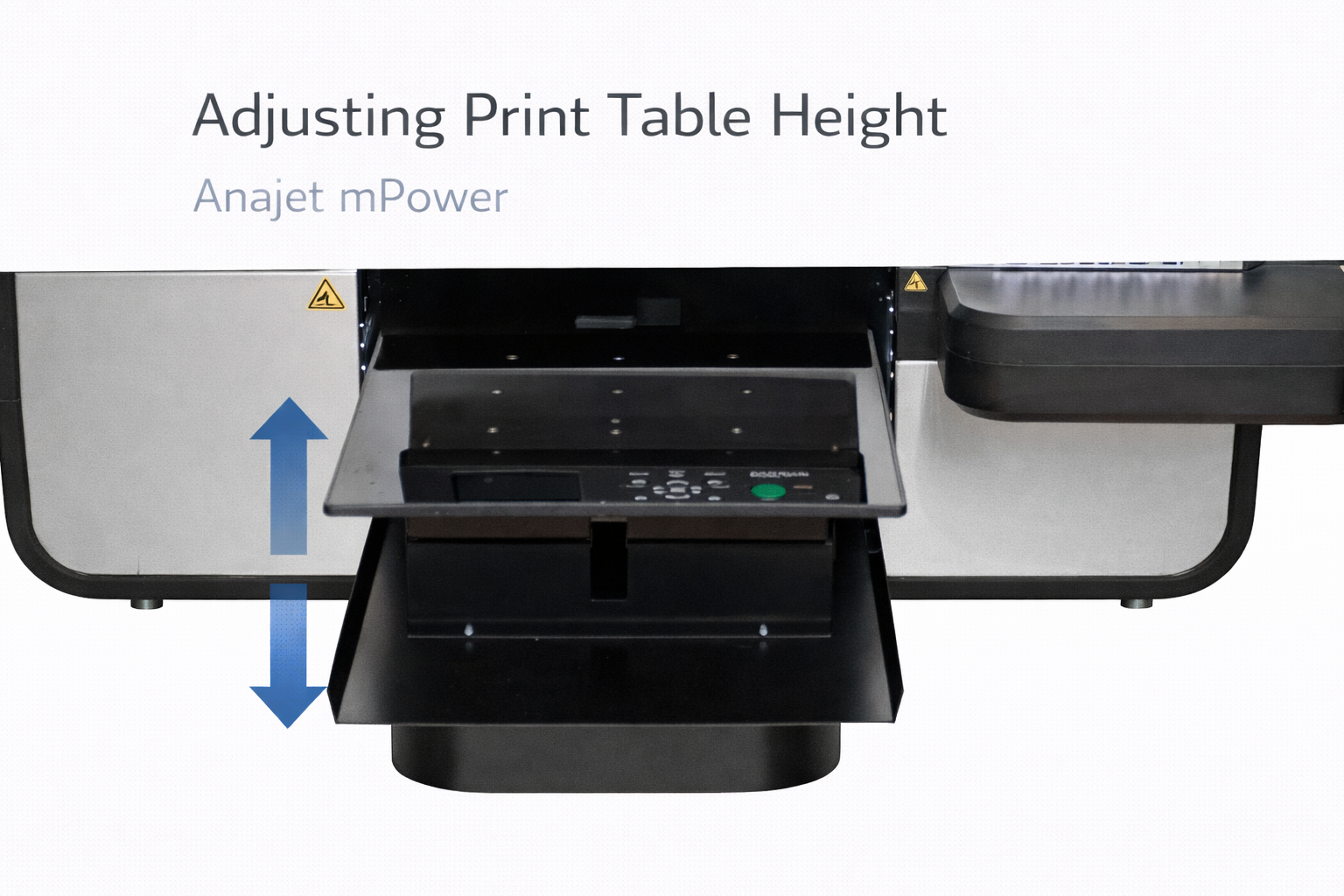 Anajet Mpower - Adjusting print table height | GPI Supplies