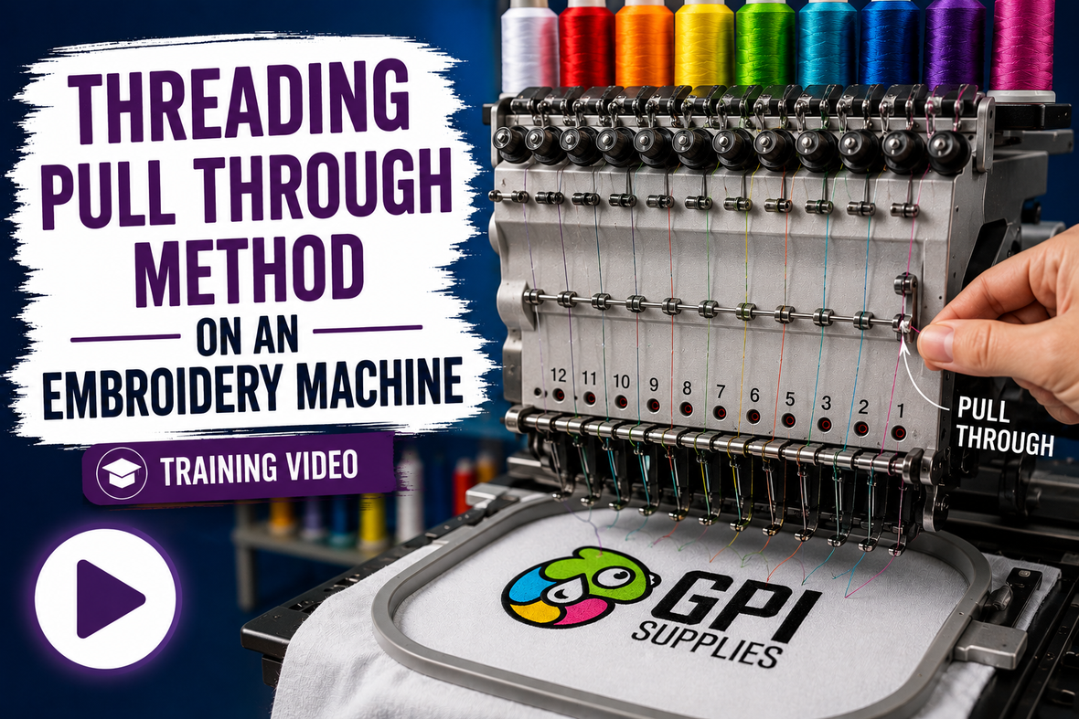 Threading PULL Through Method On A Embroidery Machine