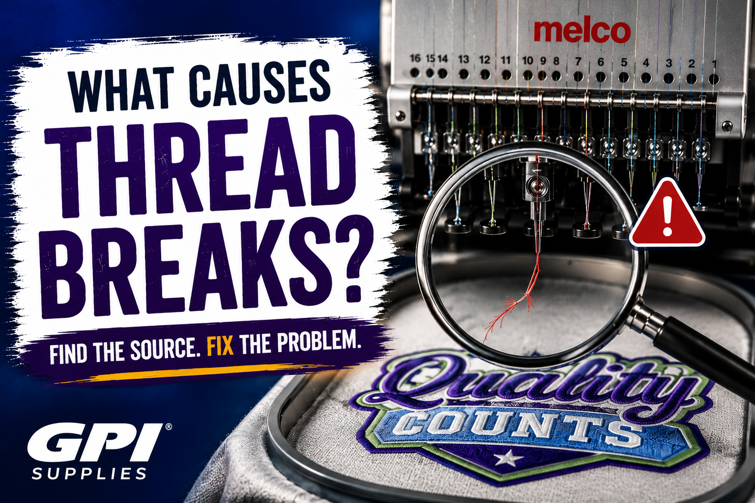 What causes Thread Breaks on an embroidery machine | GPI Supplies