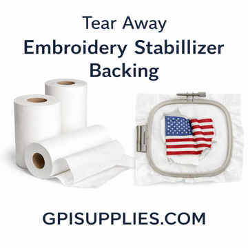 tear away stabilizer backing for embroidery on white background