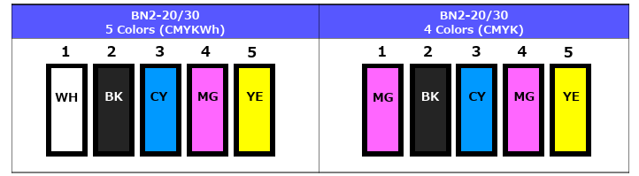 Ink Configuration for the BN-30 Solvent Printer