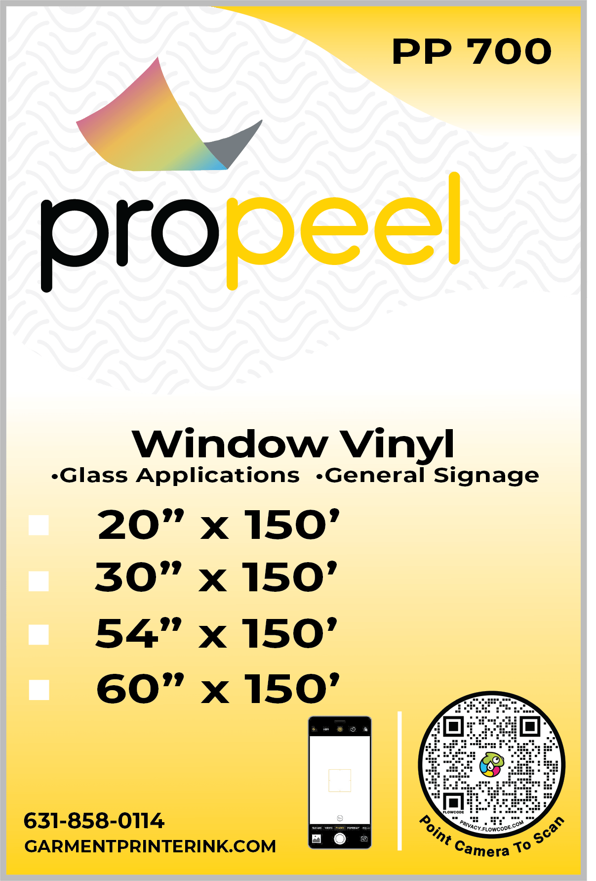 Propeel Matte White 6mil Semi-Rigid Removable Window Vinyl | Garment ...