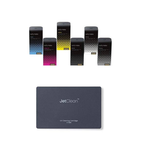 eufyMake Ink EufyMake E1 UV Ink & Cleaning Kit – CMYK, White & Maintenance