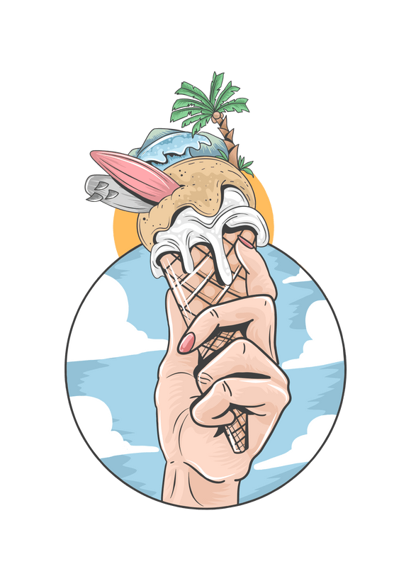 GPI Supplies Graphic Image ICE CREAM BEACH DAY Design