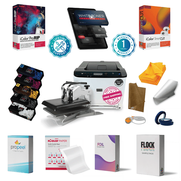 iColor Transfer Printer iColor 560 Pro w/Swinger Uninet iColor® 560 White Toner Transfer Printer PRO Package (optional Heat Press)