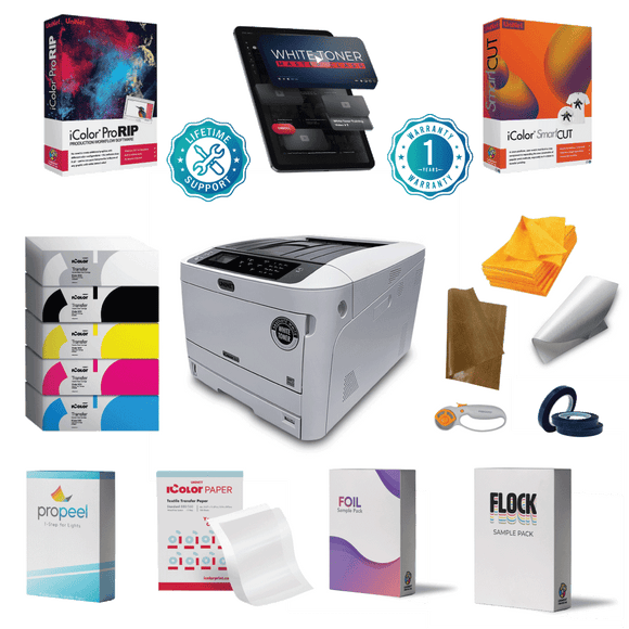 iColor Transfer Printer iColor 650 PRO Package iColor 650 White Toner Transfer Printer PRO Package (Optional Heat Press)