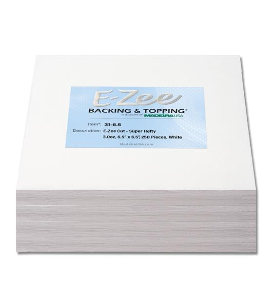Madeira Backing Madeira E-Zee Cut Super Hefty 3.0 oz Embroidery Backing - 6.5" x 6.5" Pre-Cuts