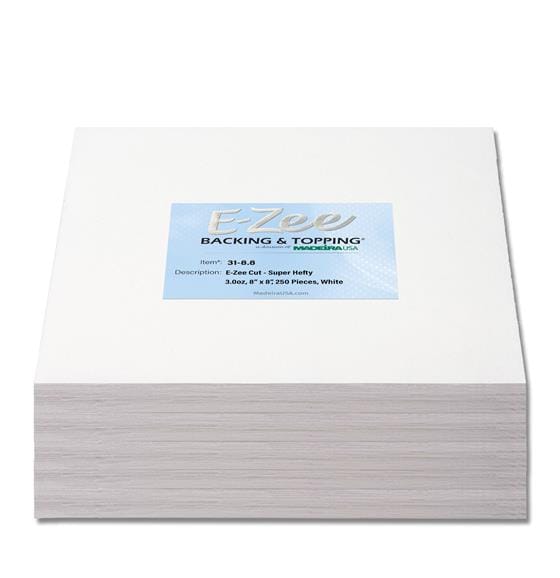 Madeira Backing Madeira E-Zee Cut Super Hefty 3.0 oz Embroidery Backing - 8" x 8" Pre-Cuts