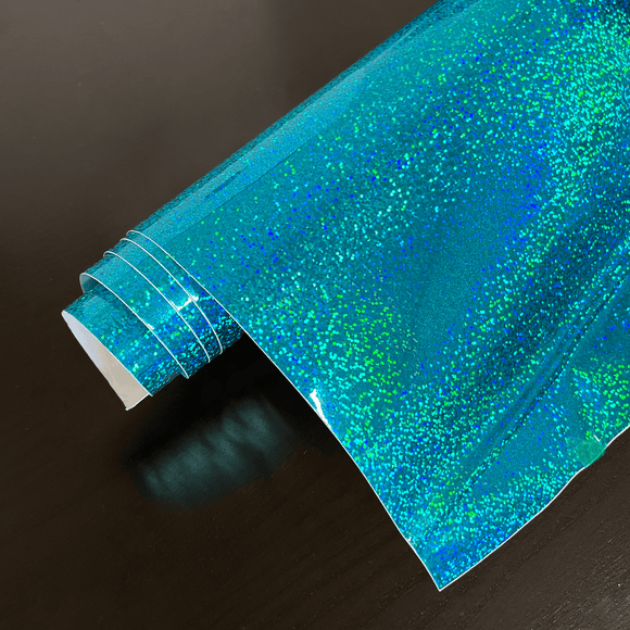 ProPeel Media Aqua Sequins / 1yd / 20" ProPeel Holographic Adhesive Backed Film