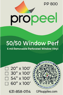 Propeel Media PP800 ProPeel 6 mil 50/50 PERFORATED Removable Printable Window Vinyl