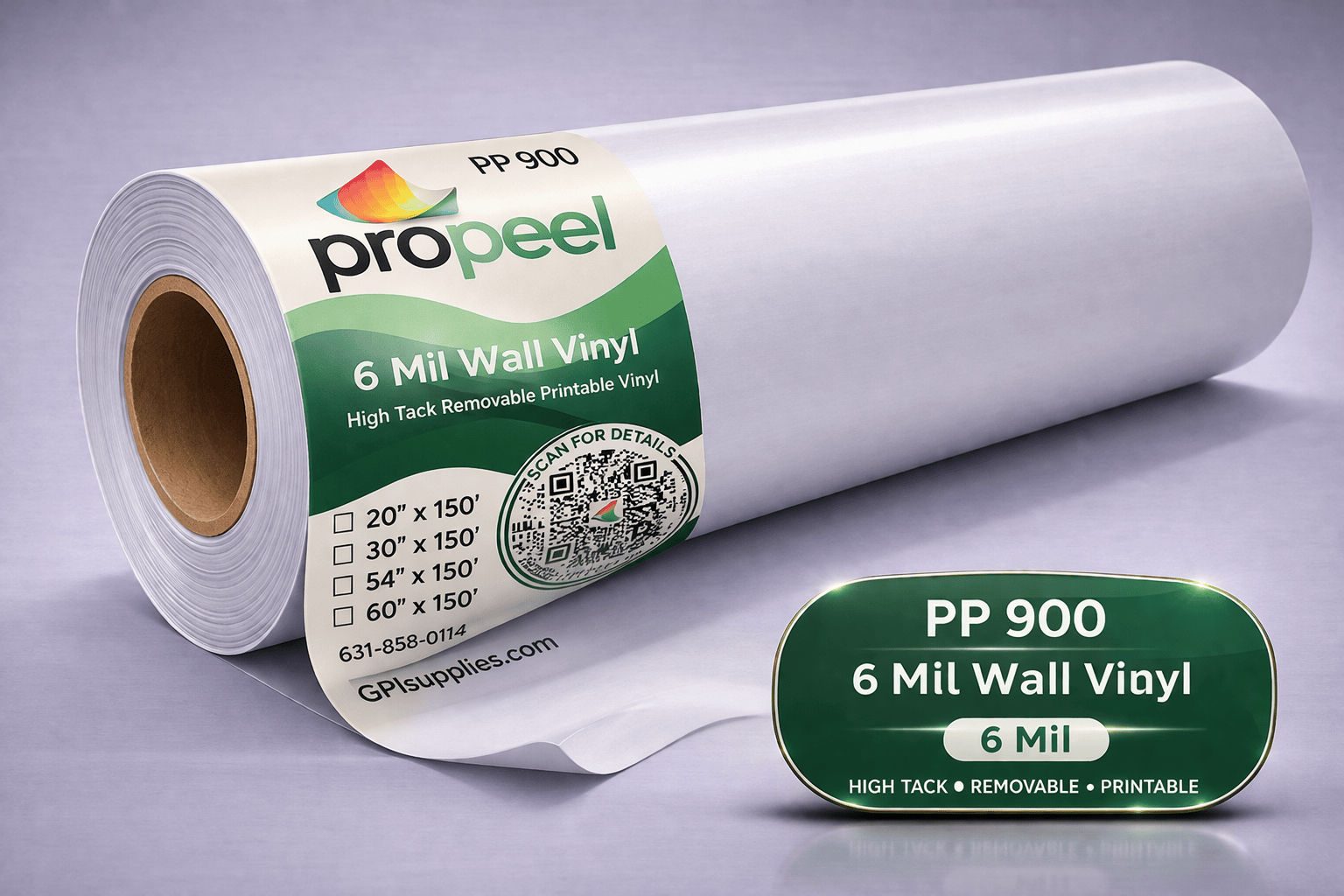 PP900 ProPeel 6 mil WALL White High Tack Removable Printable Vinyl ...