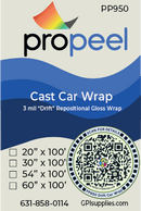 Propeel Media PP950 ProPeel 3 mil CAST VEHICLE WRAP Drift Gloss White Air Egress Printable Vinyl