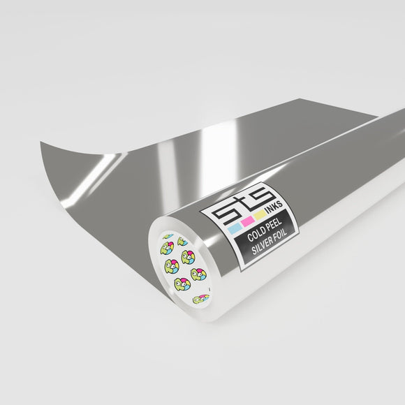 STS DTF Film DTF Inkjet Cold Peel Silver Foil 24″ × 164ft Rolls