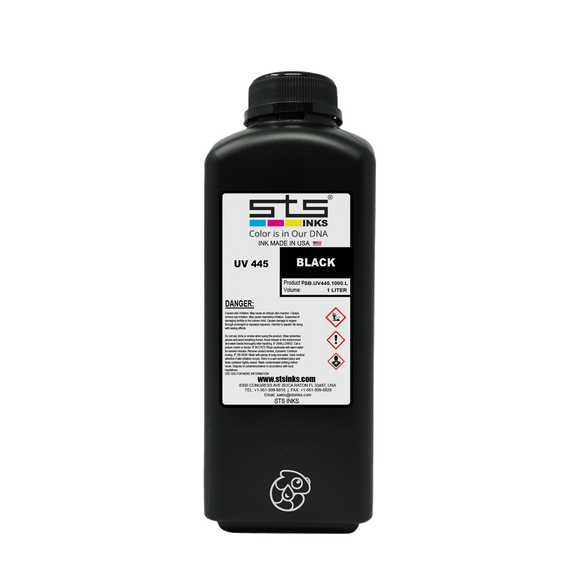 STS Ink Black STS Inks Epson Replacement UV-Solvent 445 Ink 1 Liter Bottle