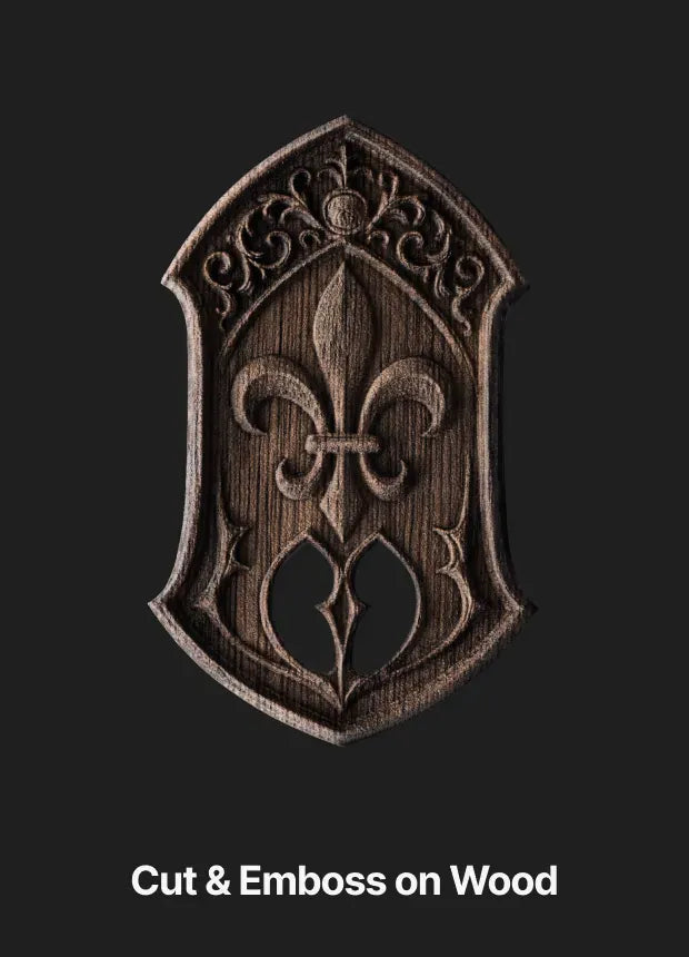 Cut & Emboss on Wood