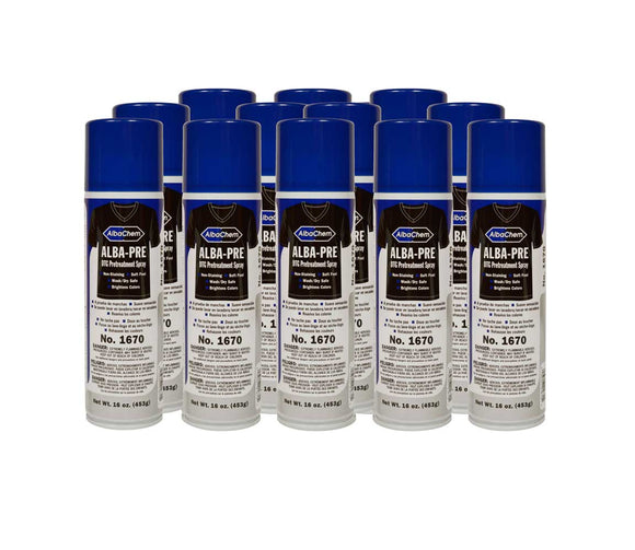 AlbaChem Pretreatment 12 Cans Aerosol Dark Shirt Pretreatment Cans