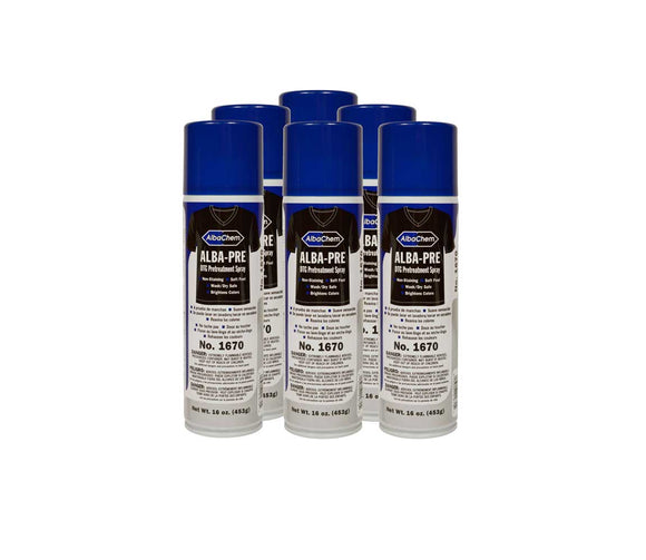 AlbaChem Pretreatment 6 Cans Aerosol Dark Shirt Pretreatment Cans