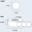 iColor Media 3" Circle Die Cut High Gloss Paper for iColor 200 / 250 (850 labels per roll)