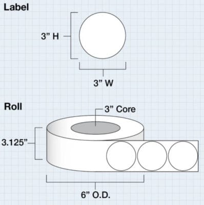 iColor Media 3" Circle Die Cut High Gloss Paper for iColor 200 / 250 (850 labels per roll)