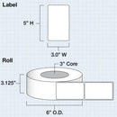iColor Media 3" x 5" Die Cut High Gloss Paper for iColor 200 / 250 (475 labels per roll)