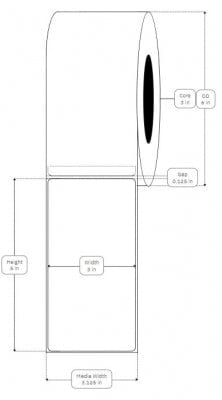 iColor Media 3" x 6" Die Cut High Gloss Paper for iColor 200 / 250 (450 labels per roll)
