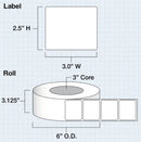 iColor Media Clear Gloss Lamination Labels 3 x 2.5 for iColor 250 (750/roll)