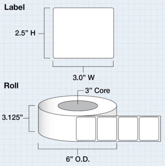 iColor Media Clear Gloss Lamination Labels 3 x 2.5 for iColor 250 (750/roll)