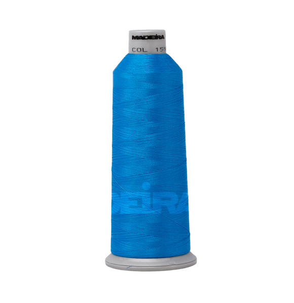 Madeira Thread Cone (5500 yd) Blue-Macaw 1593 #40 Weight Madeira Polyneon Thread