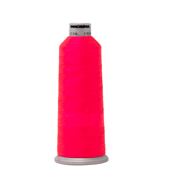Madeira Thread Cone (5500 yd) Fluorescent Pink 1595 #40 Weight Madeira Polyneon Thread