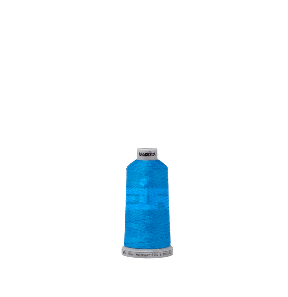 1593 Thread Color Blue Macaw 1593 #40 Weight Madeira Polyneon Thread | GPI Supplies