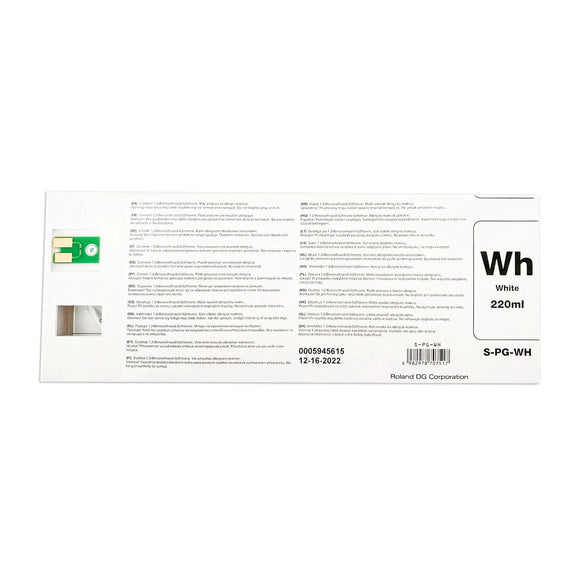 Roland DTF Ink White Roland BY-20 DTF Ink, Textile Pigment Cartridges - 220ML