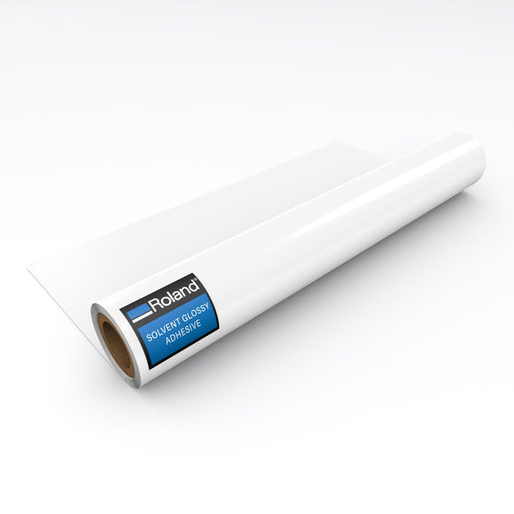 Roland Media 54in x 100ft Roland Solvent Glossy Paper With Adhesive